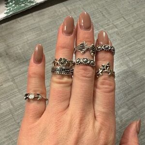Fashion Silver-colored Women's Ring Set